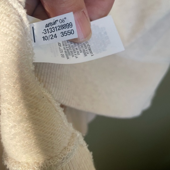 Aerie Downtime Oversized Big Hug V-Neck Sweatshirt Heather Frost Color Sz XXS - Picture 9 of 10